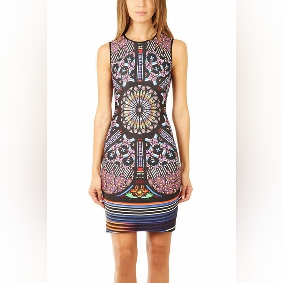 Clover Canyon Dresses & Skirts - Clover Canyon Stained Glass Neoprene Dress Size M